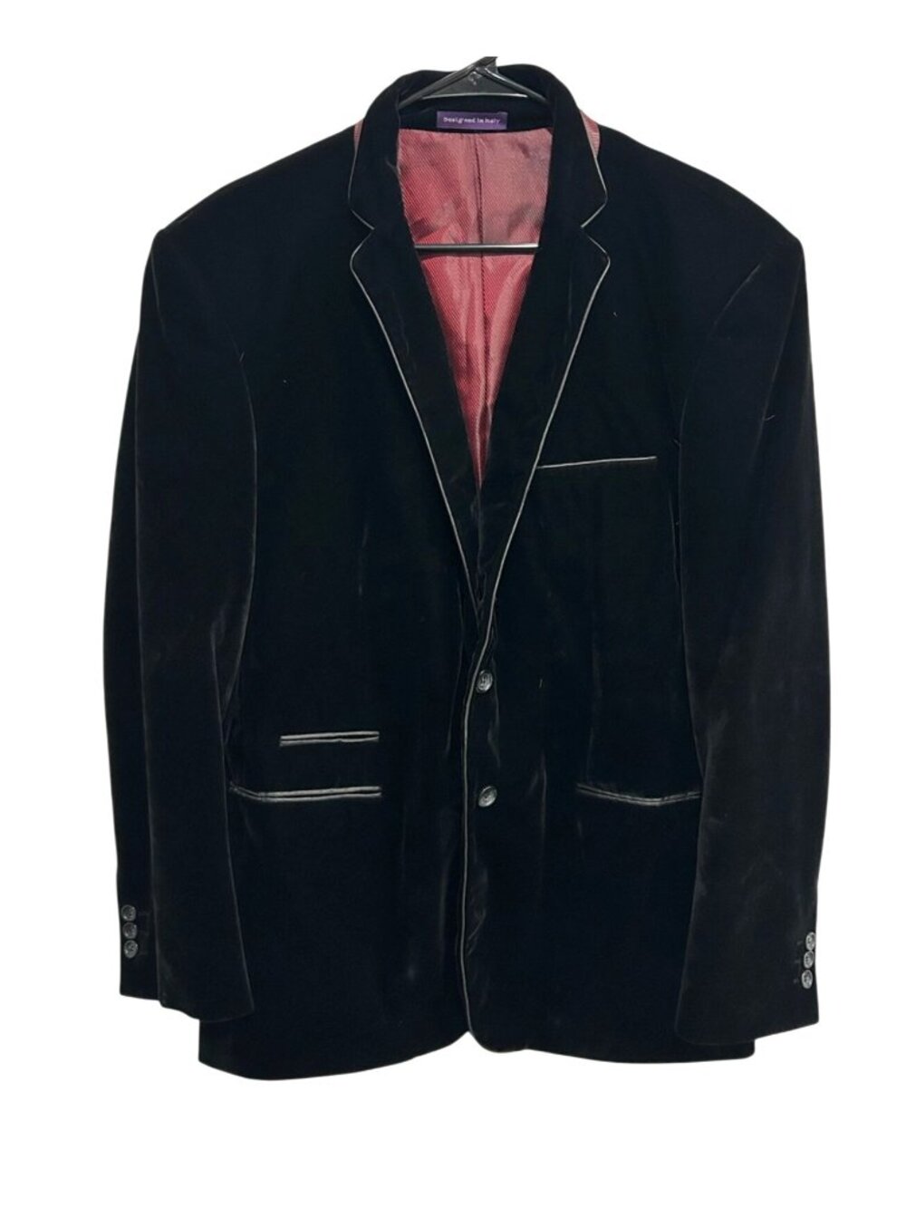 Vinci Black Velvet Blazer Satin Trim Burgundy Lining Romantic Goth Dark Romantic